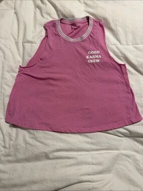 Spiritual Gangster - Pink Tank with White Trim - Medium